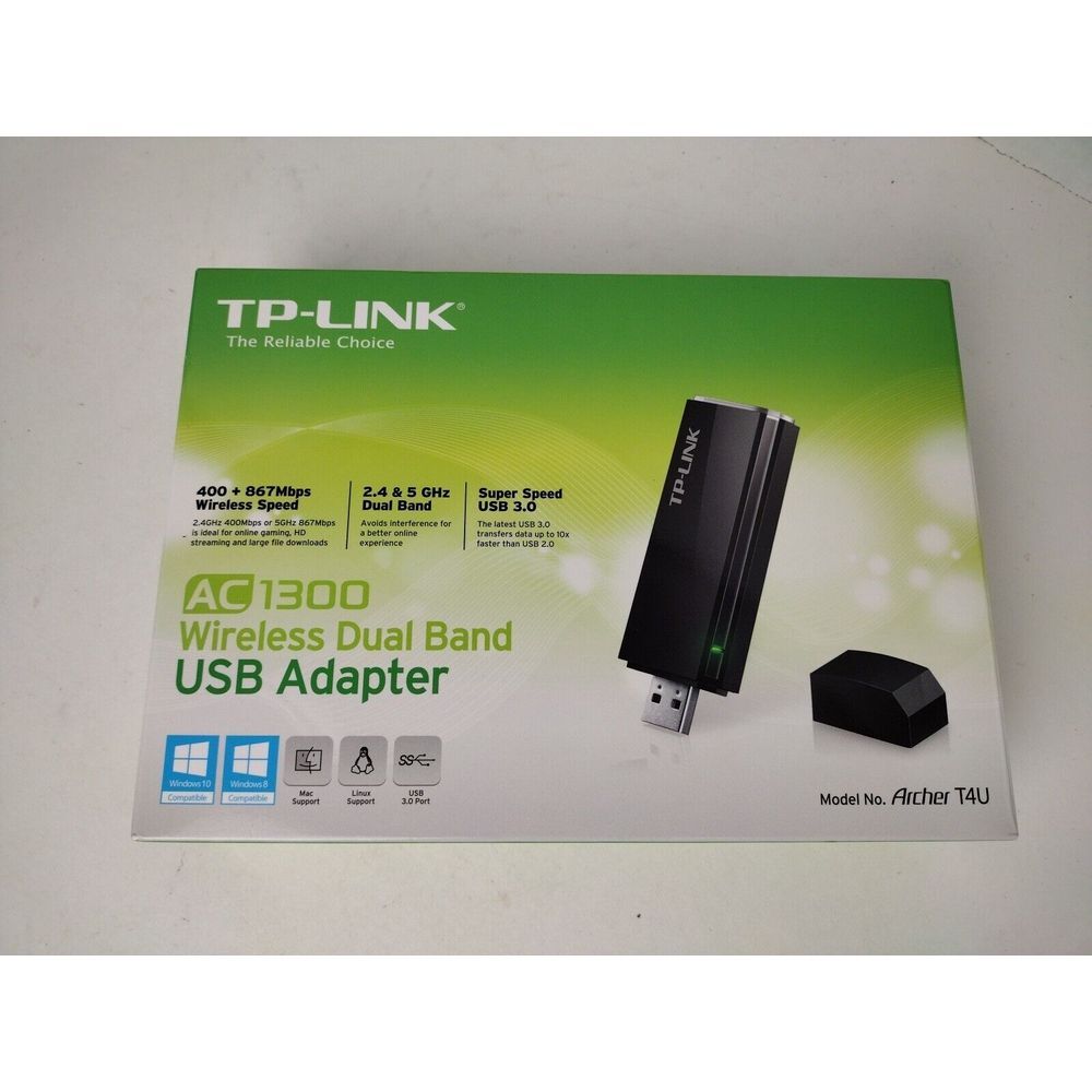 TP-Link Archer T4U AC1300 Wireless Dual Band USB 3.0 Wi-Fi Adapter